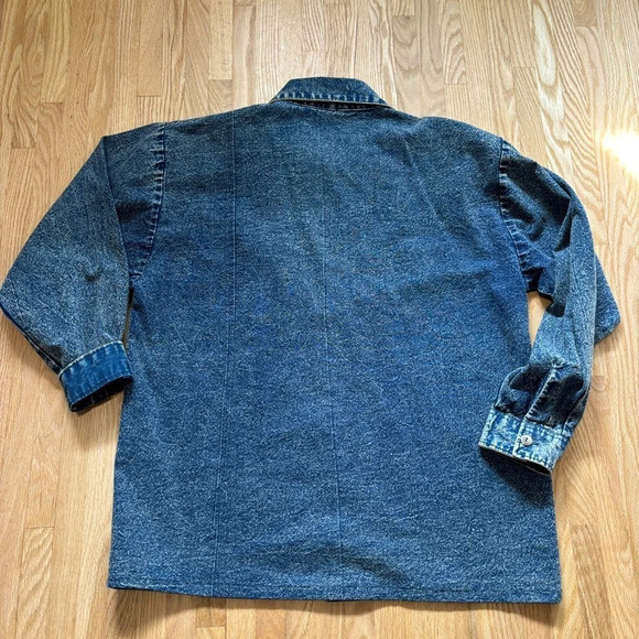 Vintage  Cotton Breeze Acid Wash 100% Cotton Jacket Coat Long Sleeve Shirt - Picture 8 of 10